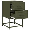 vidaXL Bedside Cabinet Olive Green 36x39x60.5 cm Steel