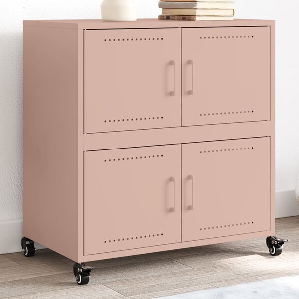 vidaXL Sideboard Pink 68x39x72 cm Steel