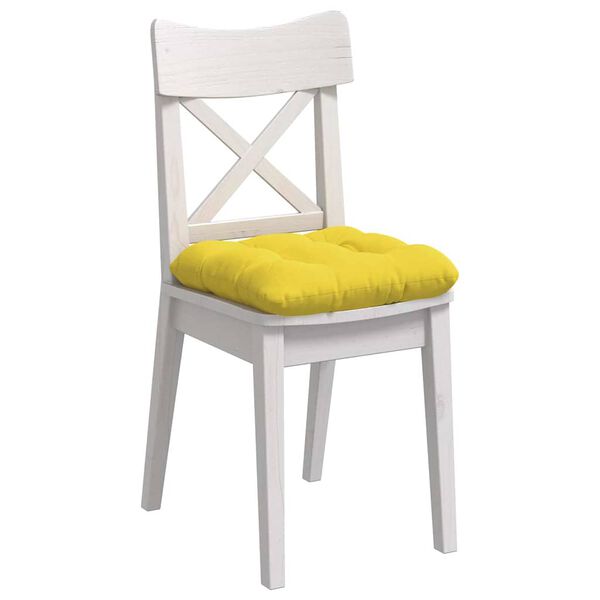 vidaXL Seat Cushions 4 pcs Light Yellow 40 x 40 x 12 cm Fabric