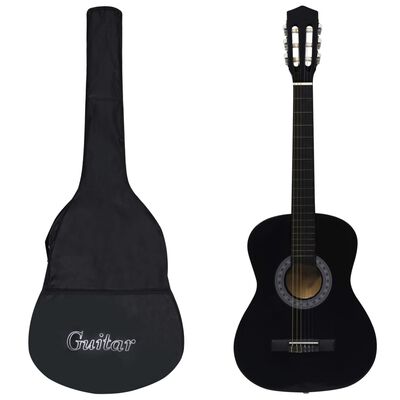 vidaXL Classical Guitar for Beginner with Bag Black 3/4 36"