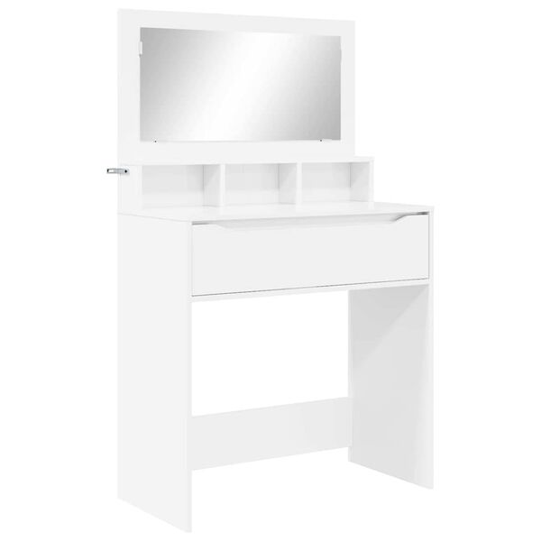 vidaXL Bedroom Dressing Tables High Gloss White 80 x 39.6 x 135 cm