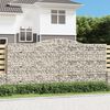 vidaXL Arched Gabion Baskets 3 pcs 400x50x180/200 cm Galvanised Iron