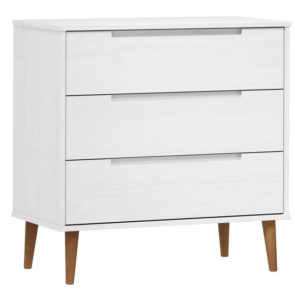 vidaXL Drawer Cabinet MOLDE White 80x40x80 cm Solid Wood Pine