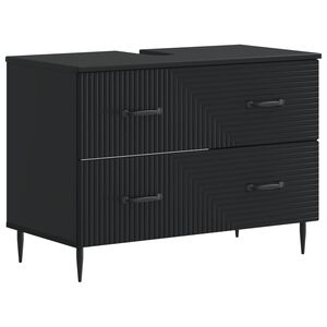 vidaXL Bathroom Sink Cabinet HAARLEM Black 82 x 41x 58.5 cm