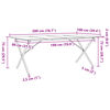vidaXL Dining Table X-Frame 200x100x75 cm Solid Wood Pine and Steel