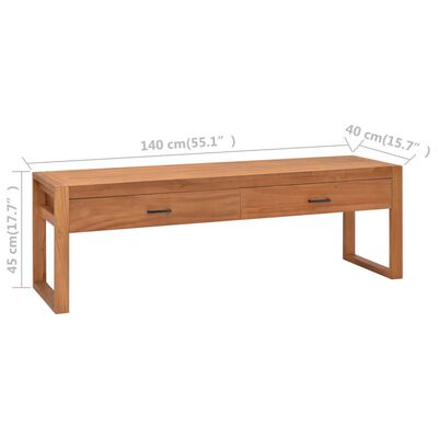 vidaXL TV Cabinet 140x40x45 cm Teak Wood