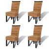 vidaXL Dining Chairs 4 pcs Abaca and Solid Mango Wood
