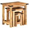 vidaXL Nesting Side Tables 3 pcs Solid Rough Wood Mango
