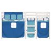 vidaXL Kids' Loft Bed with Curtains without Mattress Blue 90x200 cm