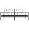 vidaXL Metal Bed Frame without Mattress with Footboard Black 183x213cm