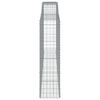 vidaXL Arched Gabion Baskets 10 pcs 400x50x180/200 cm Galvanised Iron