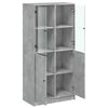 vidaXL Highboard with Doors Concrete Grey 68x37x142 cm Engineered Wood