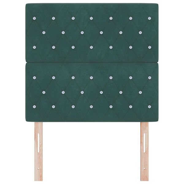 vidaXL Velvet Headboard Argyle with Headboard Dark green 90 cm Velvet