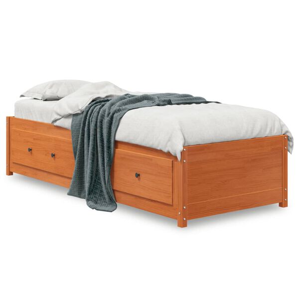 vidaXL Day Bed without Mattress Wax Brown 90x190 cm Single Solid Wood Pine