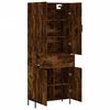 vidaXL Highboard Smoked Oak 69.5x34x180 cm Engineered Wood