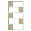 vidaXL Book Cabinet Room Divider White and Sonoma Oak 80x24x155 cm Engineered Wood