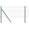 vidaXL Fence with Posts Green 0.4 x 10 m Steel