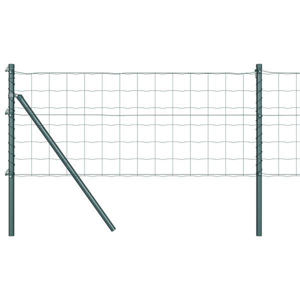 vidaXL Fence with Posts Green 0.4 x 10 m Steel