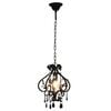 vidaXL Ceiling Lamp with Beads Black Round E14