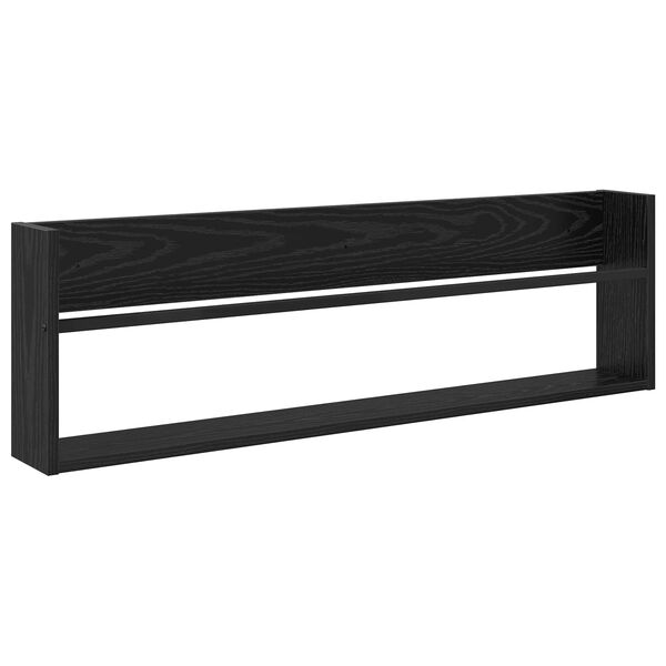 vidaXL Magazine Rack Black Oak 100 x 12 x 30 cm Engineered Wood