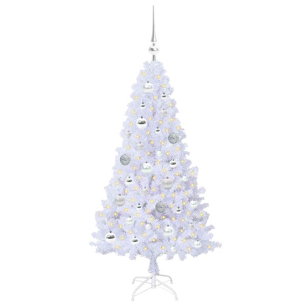 vidaXL Artificial Christmas Tree with Stand White 120 cm PVC and Steel