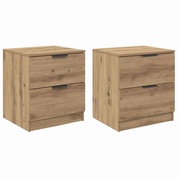 vidaXL Bedside Cabinet with Drawer 2 pcs Artisan Oak 45 x 39 x 50cm