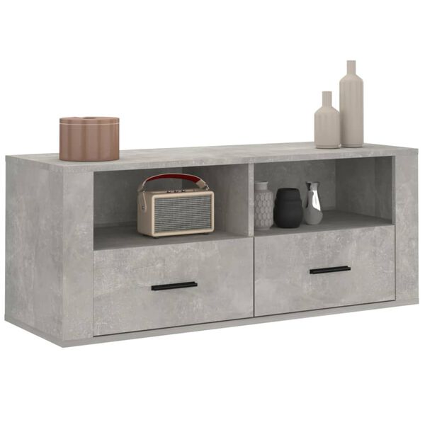 vidaXL TV Cabinet Concrete Grey 100x35x40 cm Engineered Wood