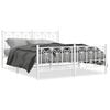 vidaXL Metal Bed Frame without Mattress with Footboard White 150x200cm