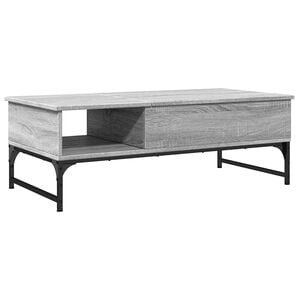 vidaXL Coffee Table Grey Sonoma 100x50x35 cm Engineered Wood and Metal