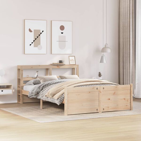 vidaXL Bed Frame with Headboard without Mattress 140x200 cm
