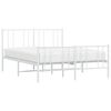 vidaXL Metal Bed Frame without Mattress with Footboard White 140x200cm