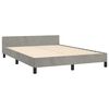 vidaXL Bed Frame without Mattress Light Grey 180x200cm Super King Velvet