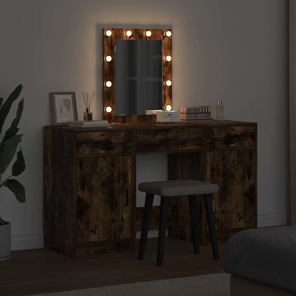 vidaXL Dressing Table with Door Brown 50 x 41 x 135 cm Engineered Wood
