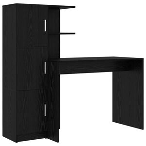 vidaXL Desk 2 pcs Black Oak