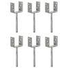 vidaXL Fence Anchors 6 pcs Silver 10x6x30 cm Galvanised Steel