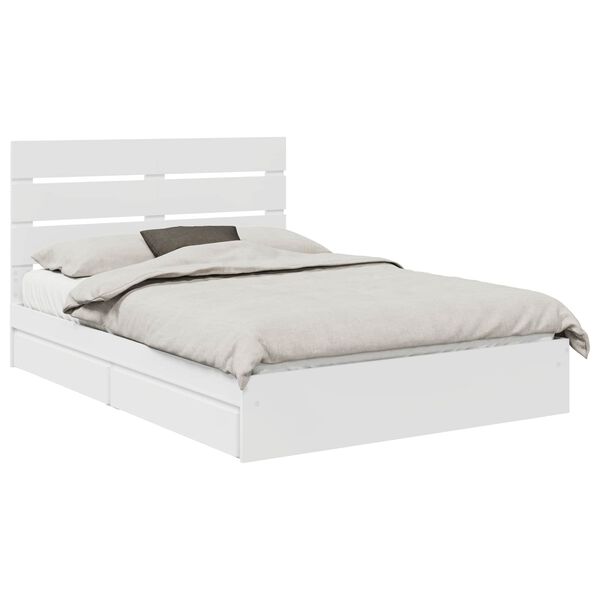 vidaXL Storage Bed with Headboard White 160 x 200 cm Engineered Wood