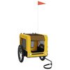 vidaXL Pet Bike Trailer Yellow and Black Oxford Fabric&Iron