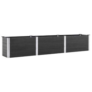 vidaXL Garden Raised Bed | Grey | Wood plastic composite (WPC), Steel | Large