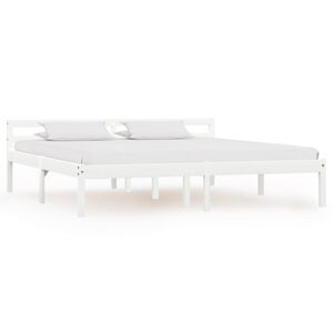 vidaXL Bed Frame without Mattress White Solid Pine Wood 160x200 cm