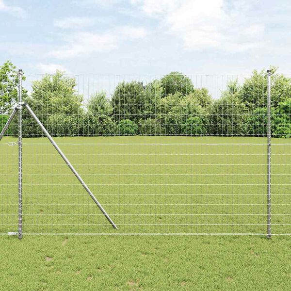 vidaXL Euro Fence Silver 1.5 x 10 m Hot dip galvanized iron