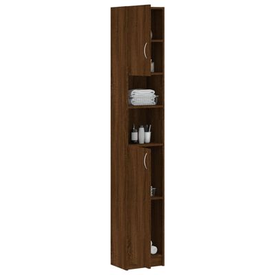 vidaXL Bathroom Cabinet Brown Oak 32x25.5x190 cm Engineered Wood