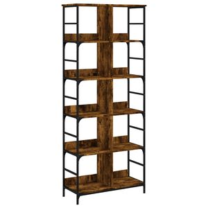 vidaXL Bookshelf Smoked Oak 78.5x33x188.5 cm Engineered Wood