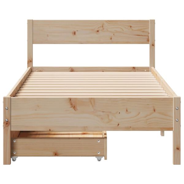 vidaXL Bed Frame without Mattress 90x190 cm Single Solid Wood Pine