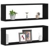 vidaXL Wall Shelf 2 pcs Black oak 80 x 15 x 26 cm Engineered wood