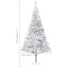 vidaXL Artificial Pre-lit Christmas Tree with Ball Set Silver 210 cm PET