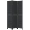 vidaXL Room Divider&nbsp;3 Panels Black Solid Wood Paulownia