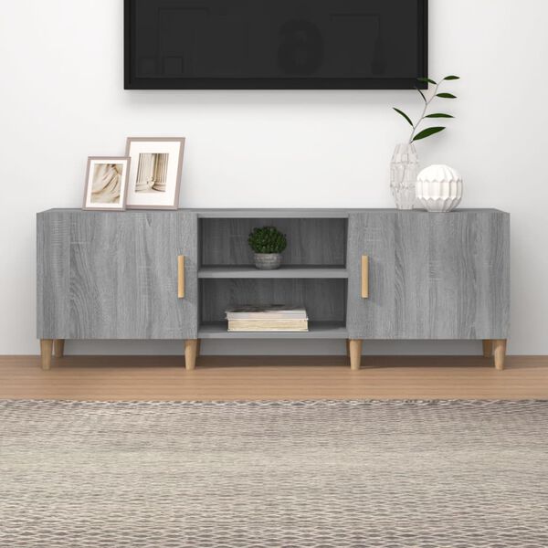 vidaXL TV Cabinet Grey Sonoma 150x30x50 cm Engineered Wood