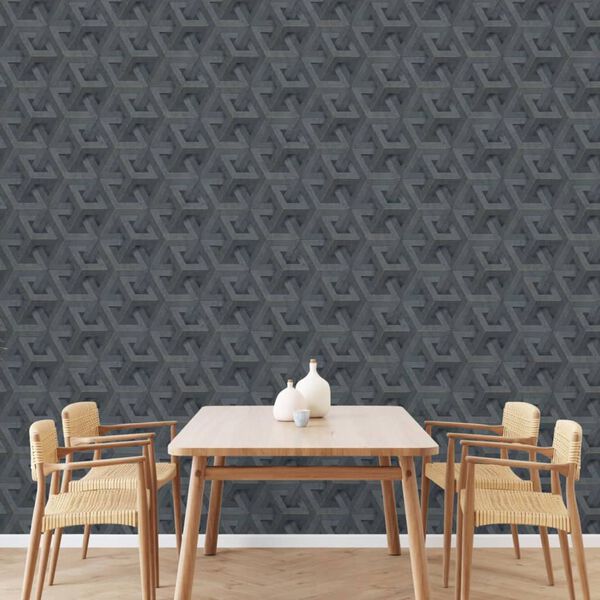 DUTCH WALLCOVERINGS Wallpaper Onyx Anthracite and Gold