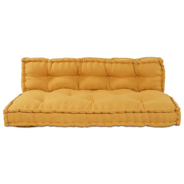 vidaXL Pallet Sofa Cushion Yellow Fabric