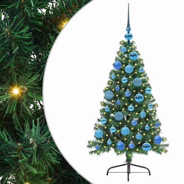 vidaXL Artificial Pre-lit Christmas Tree Green 120 cm PVC